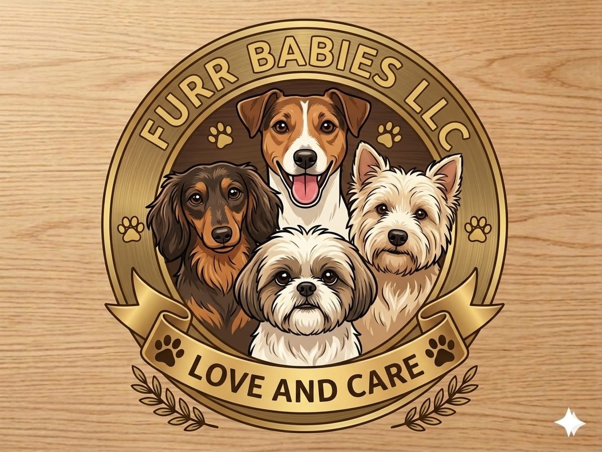 Furr Babies LLC logo — four dogs, Love and Care